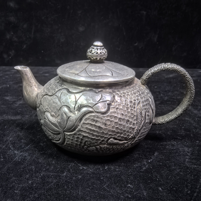 Vintage Collectible Market - Teko Tembaga Antik Vintage Berlapis Perak,