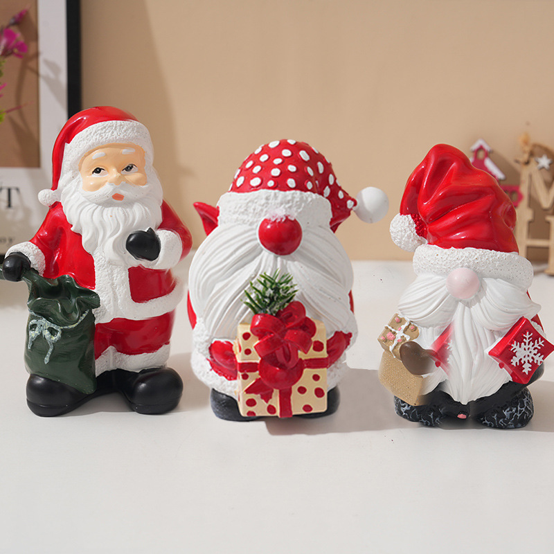 Vintage Collectible Santa - Ornamen Resin Santa Natal Dekorasi Meja