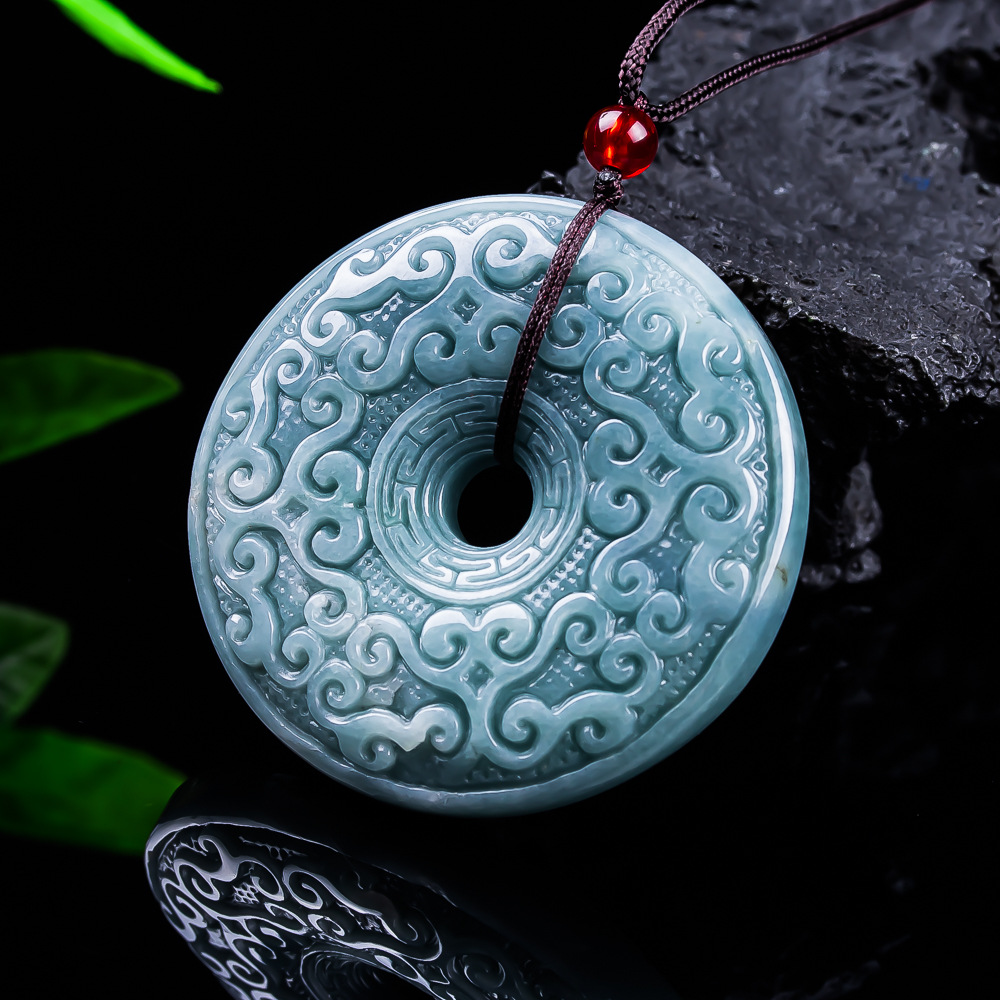 Vintage Collector - Kalung Liontin Bunga Giok Burma Alami