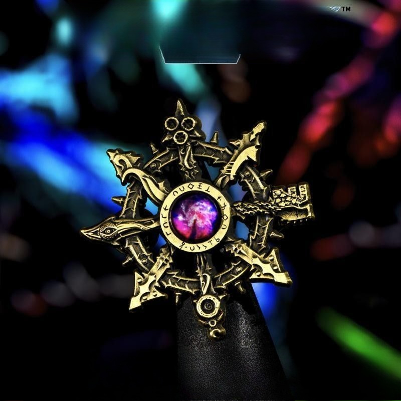 Vintage Collectible Clothing - Bros Logam Kristal Ungu Bertatahkan Pentagram