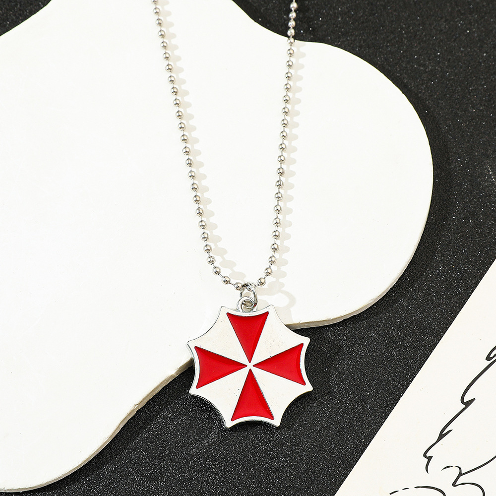 Vintage Collector - Kalung Liontin Payung Merah Gaya Vintage,