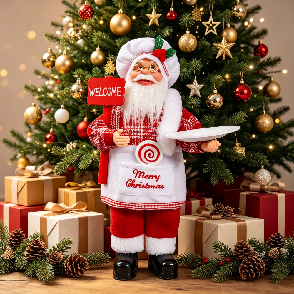 Vintage Collectible Santa - Dekorasi meja bertema koki Natal dan