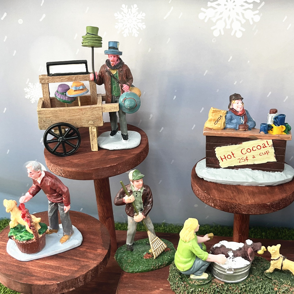 Set Figurine Desa Natal Vintag - Vintage Collectible Market ulasan dan harga
